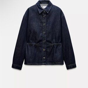 Zara Adjustable Waist Denim- Dark Blue Jean Jacket